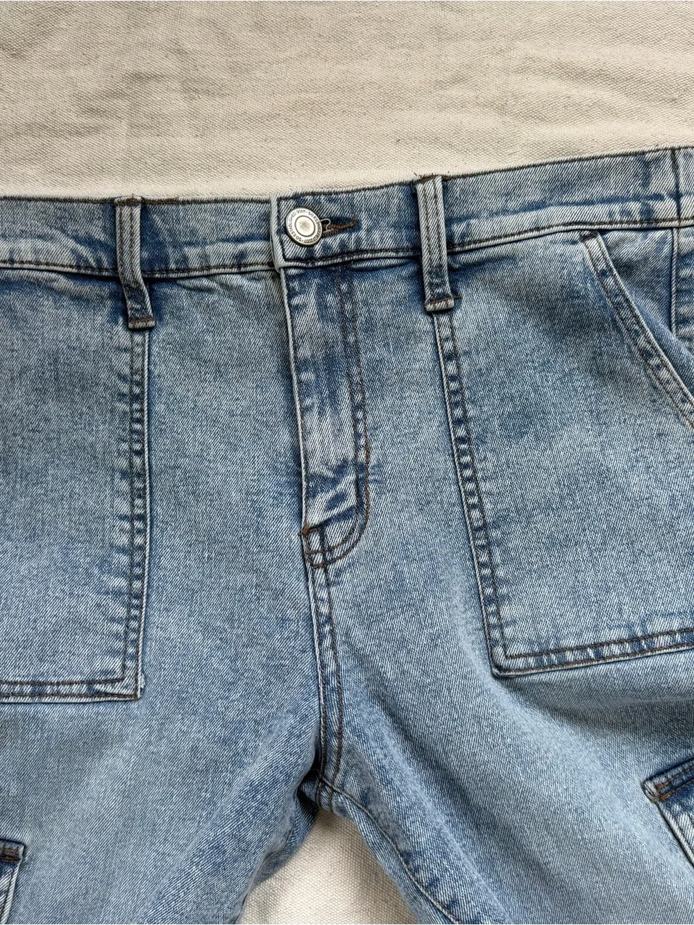 High Rise Cargo Jogger Jeans Acid Wash Balloon Barrel Pants Denim Retro Y2K 80s - Picture 4 of 15